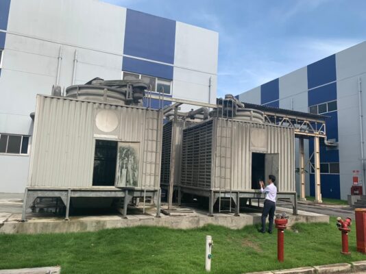 Thi công thay thế Tấm tản nhiệt Tháp giải nhiệt Liangchi tại nhà máy DORCO Hà Nam 2